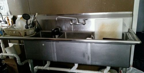 Commercial 3 bay sink