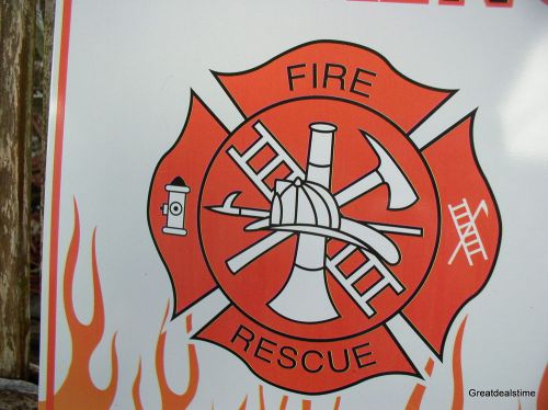 Fire firefighter fighter rescue dept metal  &#034;man cave sign&#034;  reserved parking for sale