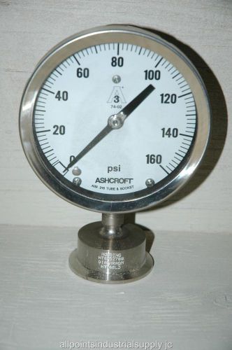 Ashcroft Stainless Steel HT #46L3 Material Diaphragm Pressure Gauge 0-160 PSI