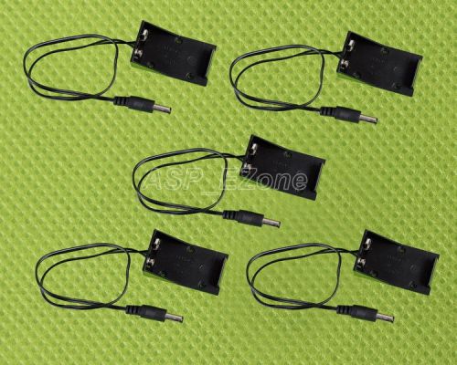 5pcs 9v battery holder box case wire with plug 5.5*2.1mm for arduino for sale