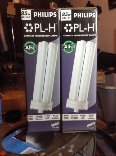 Philips PL-H 85W 841/4P Compact Fluorescent Lamps Pair Of Two New Free Shipping