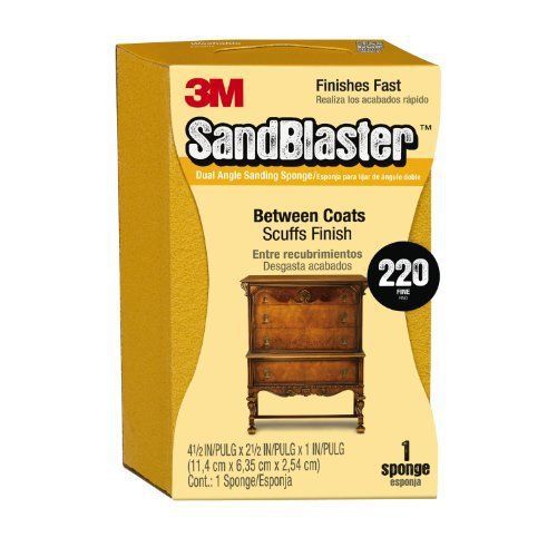 3M 9565 SandBlaster L Between Coats Dual Angle Sanding Sponge, 2.5 in by 4.5