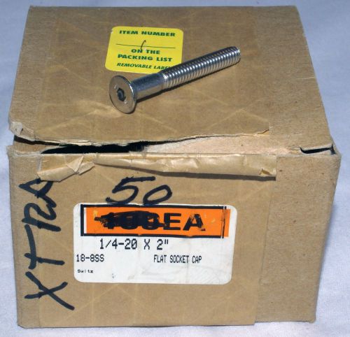 Stainless steel flat socket cap screws (fscs) 1/4-20 x 2 (qty 50) for sale