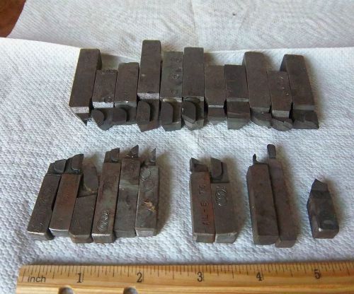 LOT OF 21 CARBIDE TIPPED SHORT METAL LATHE CUTTING TOOLS NICE VARIETY 1/2, 3/8