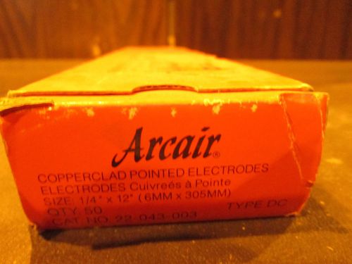 Arcair Copperclad Pointed Electrodes 1/4&#034; x 12&#034; 50 ea. Type DC  Cat # 22-043-003