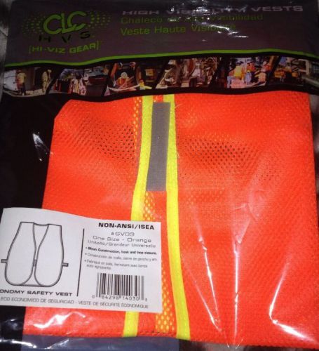 New High Visibilty Class Vest Non-ANSI One Size Orange Mesh Hook And Loop Close