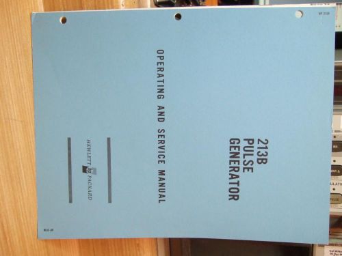 HP 213B Pulse Generator Operating and service manual