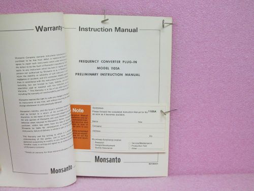 Monsanto Manual 1105A Frequency Converter Plug-In Preliminary Instruction Manual