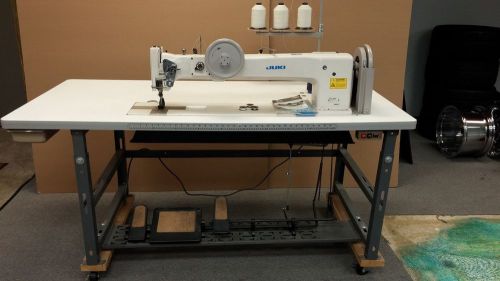 Juki LG-158 long arm double needle sewing machine with heavy duty work table