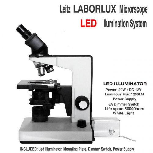 1200 lm  led illuminator for leitz laborlux microscope dimmer ps usa/eu for sale