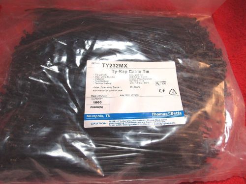 Thomas &amp; betts nylon ty rap ty232mx 8&#034; 18# stainless lock 1000 bag cable tie tye for sale