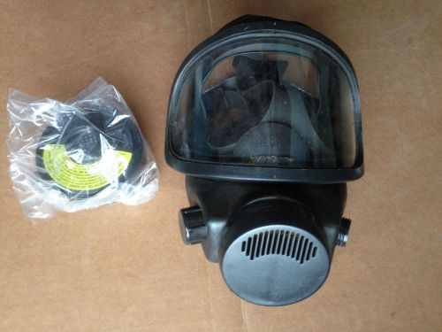 MSA Phalanx Alpha Full Face Gas Mask Size Medium + Sealed Riot Control Cartridge