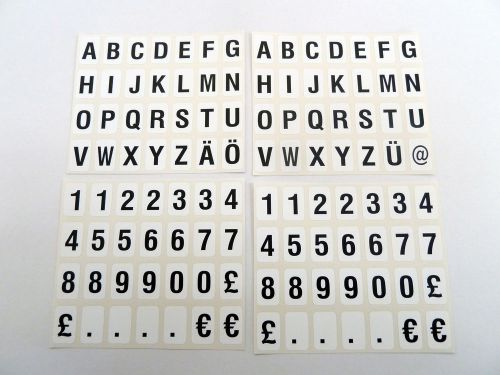 10mm Sticky Letters Numbers Stickers, Adhesive Labels, Black on White Plastic
