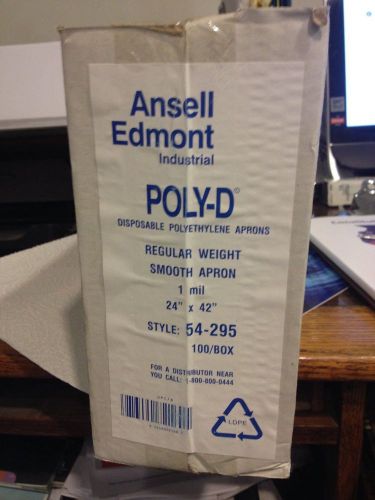 Ansell Edmont Industrial POLY-D Disposable Aprons 1 mil 24&#034;x42&#034; 100 PER BOX