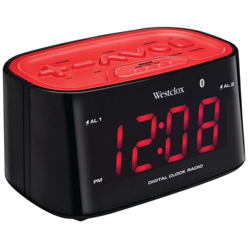 BRAND NEW - Westclox 81014 Bluetooth(r) 1.2&#034; Led Dual Nap Alarm Clock Radio