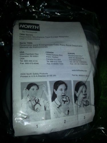North by honeywell 7900 disposable mouthpiece type emergency escape respirator for sale