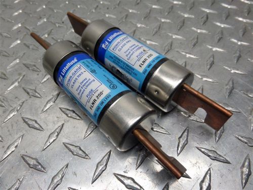 Pair of littelfuse powr-gard class rk5 time delay dual element 200 amp fuse for sale