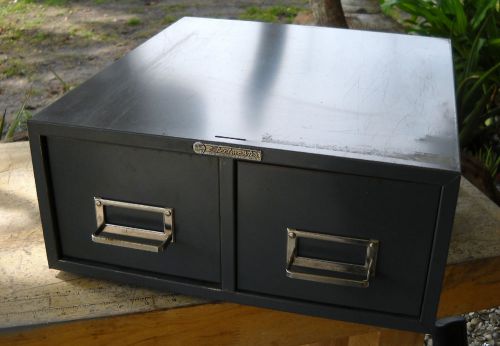 INDEX CARD FILE CABINET-STEEL 2 DRAWER-STEELMASTER USA-VINTAGE UPCYCLE PROJECT