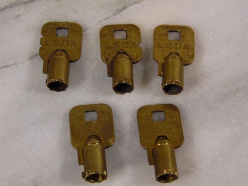 5 ILCO &amp; LSDA Tubular Keys #1137B Brass - N  H  S