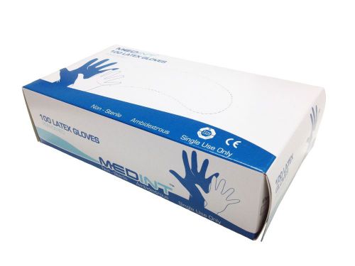 Powdered latex glove smooth xl box of 300 gloves non sterile disposable medint for sale