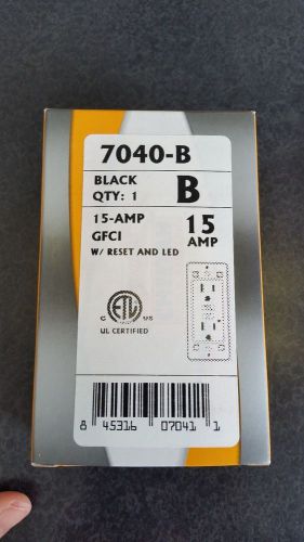 15 AMP GFCI Receptacle BLACK 7040-B SAGFCI15-B