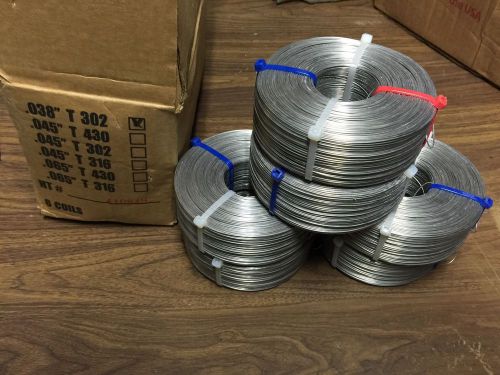 New .038&#034; x 1600&#039; type-302 marathon stainless steel lashing wire(box of 6 coils) for sale