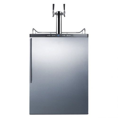 Summit Under Counter Draft Beer Kegerator - Double Faucet - Stainless Steel Door