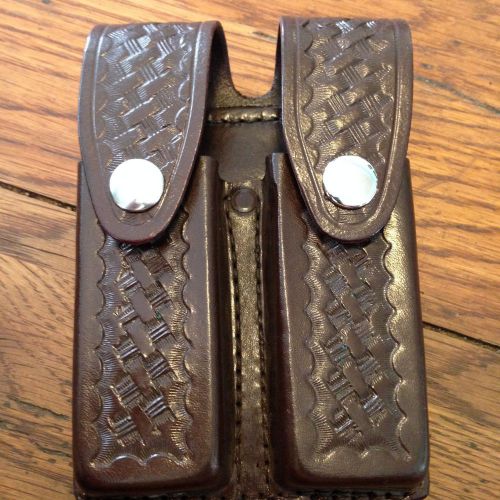 Tex shoemaker &amp; sons g22  double magazine holder, basketweave cordovan glock 22 for sale