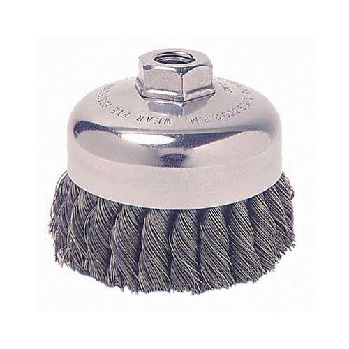 Weiler general-duty knot wire cup brushes - rsr-5 .020 5/8-115in dia sin for sale