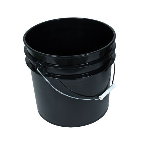 3.5 Gallon Black Bucket Hydroponic Liquid Solids Handle Carry Transport Soil