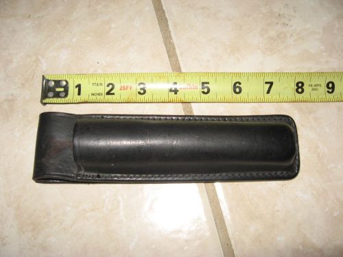 Strong Leather Collapsible Baton Flashlight Holder Black  A557-09
