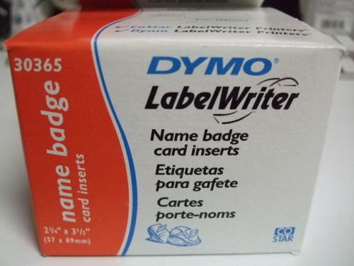 DYMO LabelWriter Name Badge Card Inserts 2-1/4&#034; x 3-1/2&#034;, 300 Labels #30365