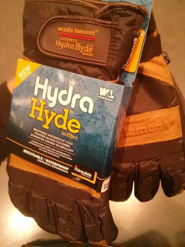 New wells lamont hydra hyde thermal insulated waterproof work gloves leather l for sale