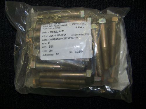 Spec tech usa hex head bolts military grade 8 1/2&#034; x 4&#034; 40 ea. ms90728-171 for sale