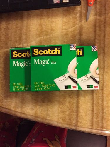 3 SCOTCH Magic Tape 3m 810 1/2 X2592 In, 3&#039;&#039; Core Matte Finish