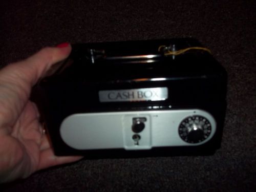 black painted cash box lightly used opens combination no key no directions