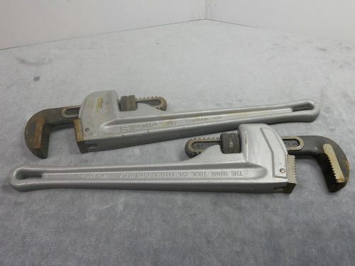 Pair 14&#034; Ridgid Aluminum Pipe Wrenchs Model No.814