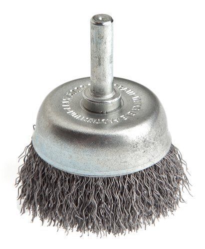 Forney 60004 Cup Brush  Coarse Crimped Wire with 1/4-Inch Shank  1-1/2-Inch