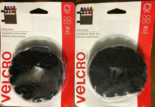 Velcro sticky-back hook and loop dot fasteners 5/8 inch, black 75/pack set of 2 for sale
