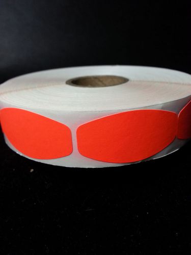 1.5&#034; x .75&#034; FL RED LABELS 1000 ea/ ROLL 1M/RL free shipping STICKERS