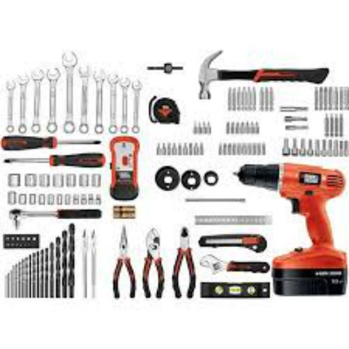 Black &amp; Decker 18-Volt  Drill and 133 pieces Home Project Slide Battery Pack