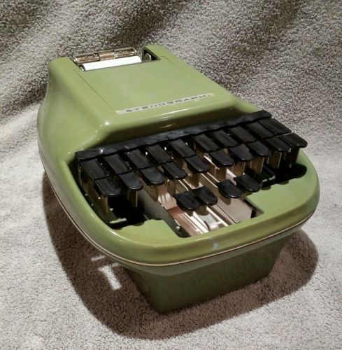 Vintage green stenograph reporter model w/paper included for sale