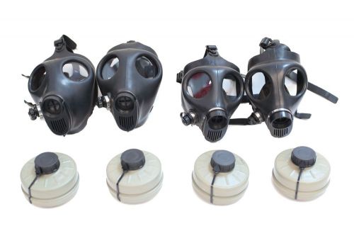 Gas mask family kit (2 adults + 2 children) for sale