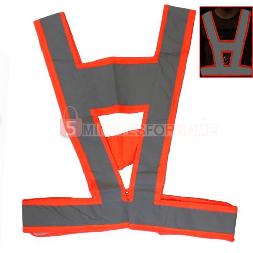Safety Warning Vest Reflective Orange Tape Workwear Working Waistcoat