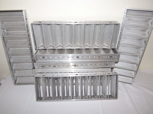 Lot of 9 aluminum hvac opposed blade dampers obd louver vents 17.5&#034; x 5.5&#034; x 2&#034; for sale