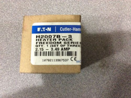 Eaton Cutler-Hammer #H2007B-3, heater pack, freedom series, 2.15-3.49A, 3 in box