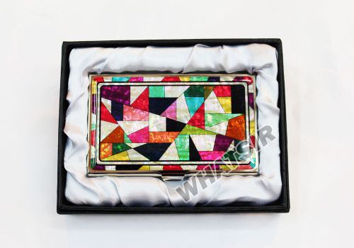 Korean antique business name card holder mother of pearl case patchwork ds0006 for sale