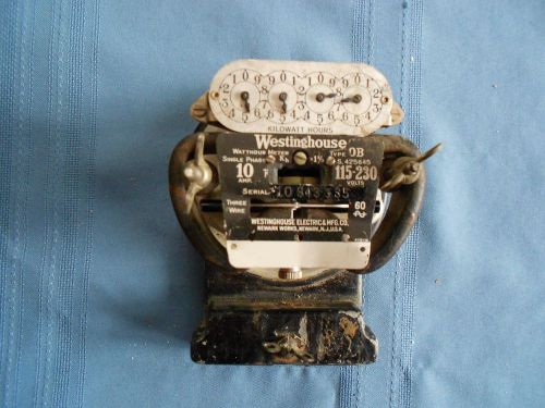 Vintage Westinghouse Electric Meter, 10 Amps 115-230 Volts Type OB  No Globe