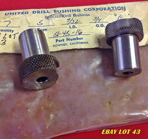 United sf-48-16 slip-fixed renewable drill bushings 9/32 x 3/4 x 1&#034;  lot of 2 for sale