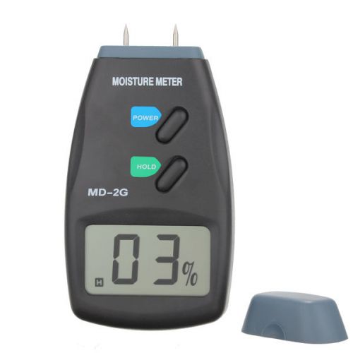 Digital Damp Moisture Meter Detector Tester Wood Plaster Sensor + 6F22 Battery